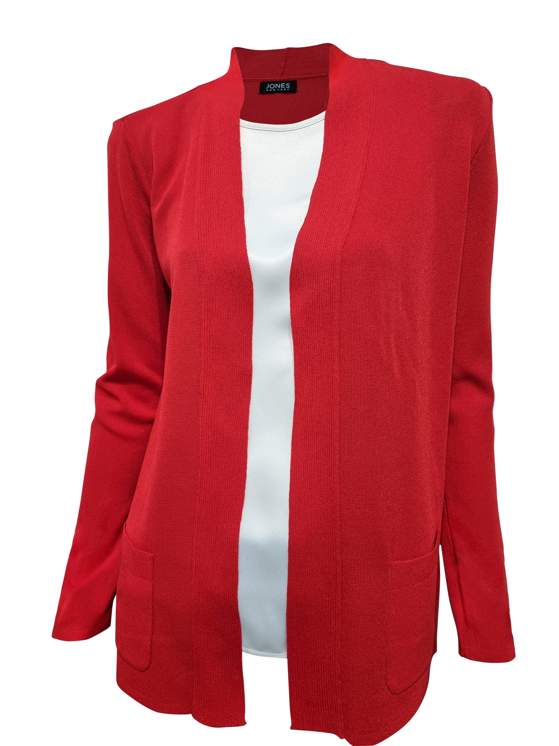 Open Front Ribbed Cardigan (Rouge) - Aarya's Exclusive