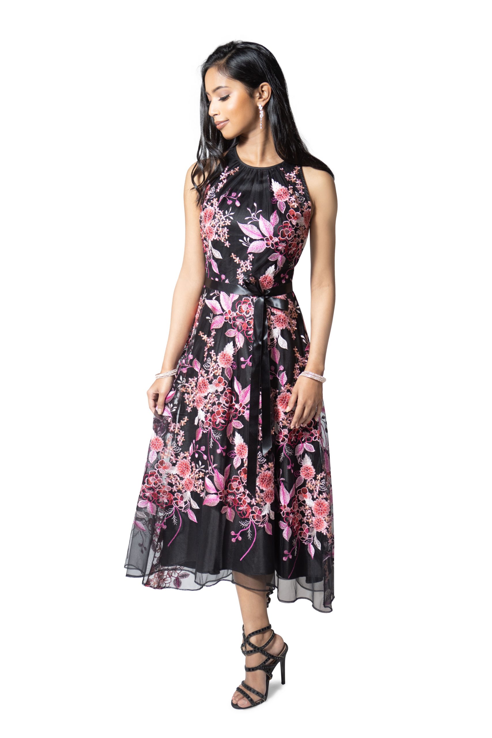 Shirred Neck High-Low Dress - Aarya's Exclusive