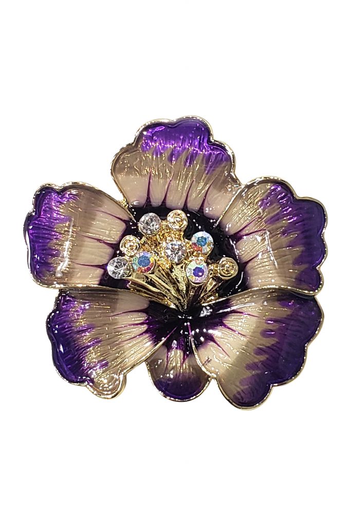Box Purple Flower Pin Brooch - Aarya's Exclusive