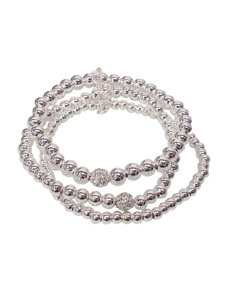 Silver Triple Stretch Bracelet - Aarya's Exclusive